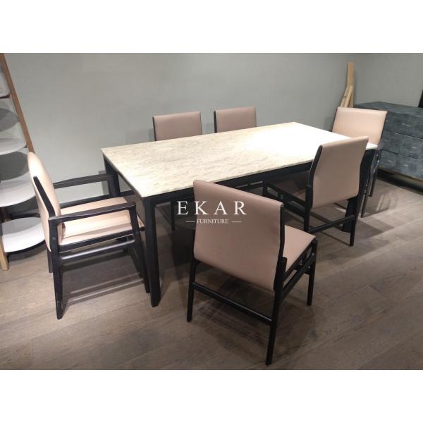 Italian Upholstered Solid Wood Frame Leather Modern Dining Chair