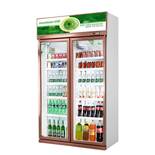 Two Glass Doors Economical Drinks Alcoholic Beverages Refrigerated Display Freezer