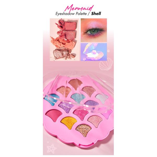 Custom Shell Shaped Duochrome Eyeshadow Palette Cute Makeup For Kids