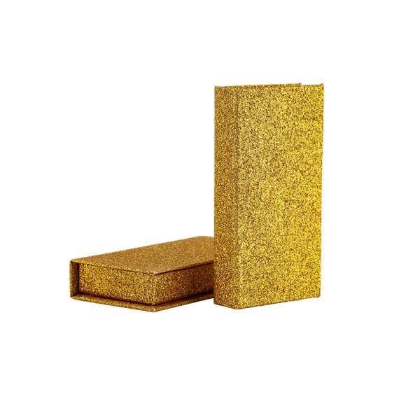 Boîte d'emballage de cils vide magnétique à couleur brillante rose or avec logo personnalisé