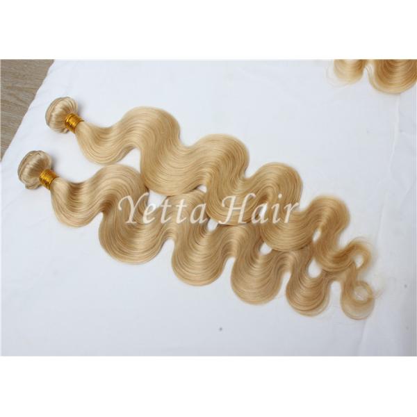 Выдвижения человеческих волос девственницы большого отбеливателя длины белокурые отсутствие ужасного запаха