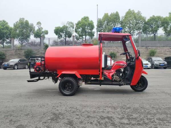 Gasoline Fire Response Tricycle Three Wheeler 300cc Water Cooled Engine With 1500L Water Tank And Full Floating Big Booster Mechanic Brake Rear Axle Q3 Upgraded