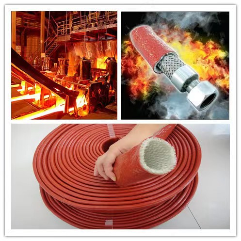 Soft Elastic Silicone Coated Fiberglass Insulation Sleeving High Temperature