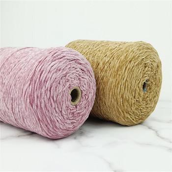 100% Polyester 1/6NM Soft Velvet Chenille Yarn For Crocheting Knitting Fancy Yarn Crochet