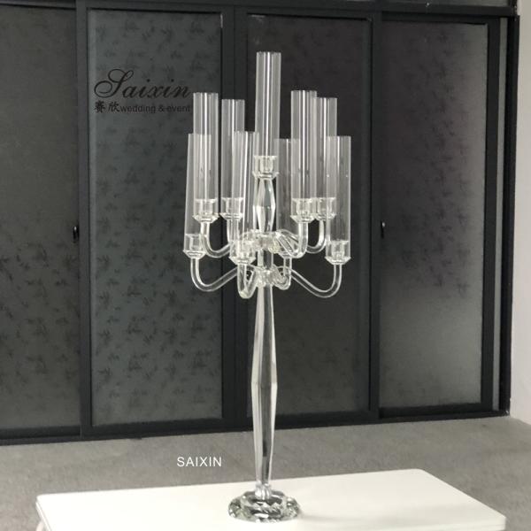 9  Candle Crystal Glass Candelabra  Centerpieces Table Decoration 120cm