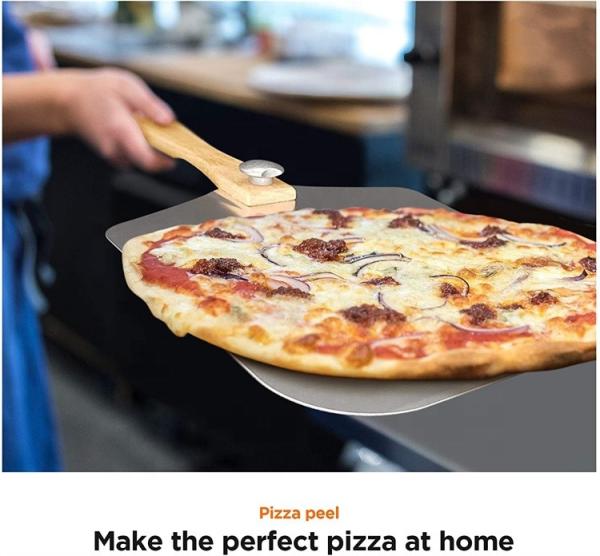 12*14*25'' Pizza Turning Peel Foldable Wooden Handle Aluminum Pizza Peel