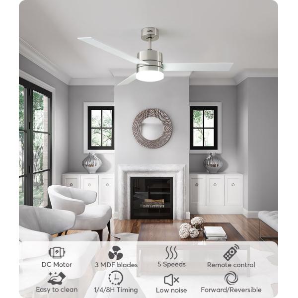 Modern Design Ventilador de teto de alto fluxo de ar com lâminas de 10 e MDF em cores OEM