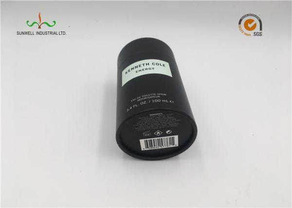 Custom Printed Black Color Cardboard Cylinder Tubes , Deodorant Paper Tube Packaging