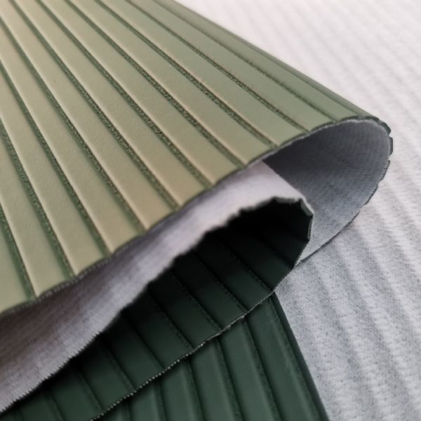 PVC Striped Grain Synthetic Artificial Leather Embossed Faux Leather Materials for Furniture for Sofa Seats Household Supplies
