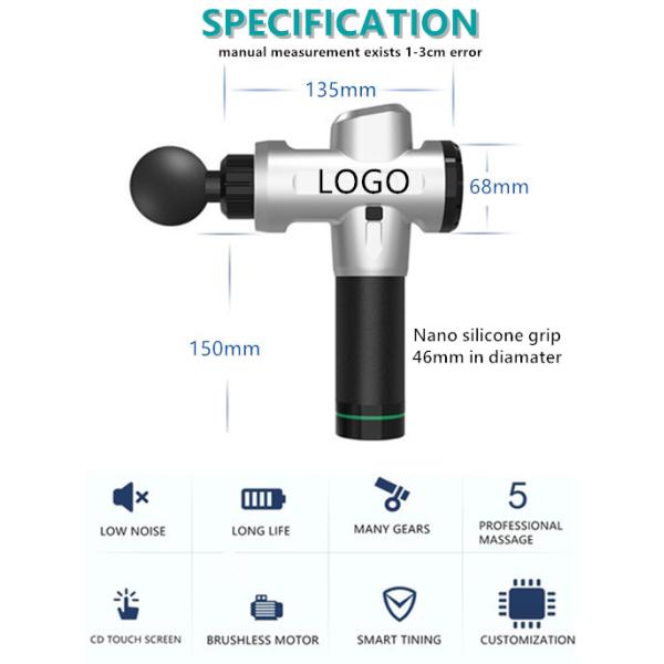 Последний массажный пистолет с вибрациями тела / электрический массажный аппарат с глубокими ударными