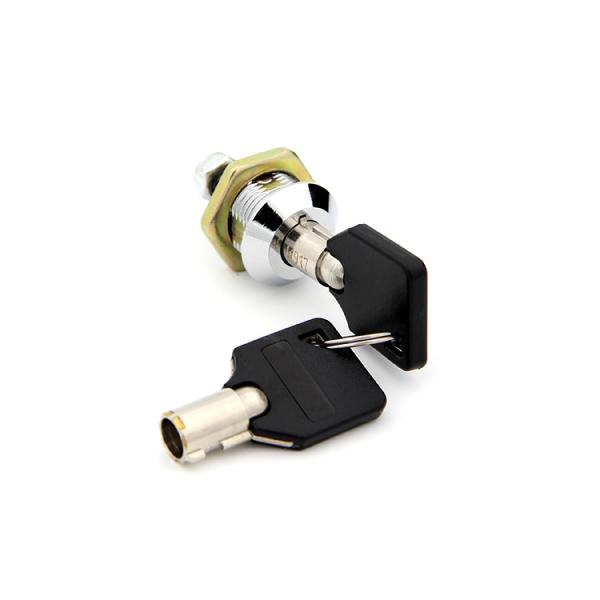 High Security Miniature Tubular Cam Lock Black Color Chrome Plated Finish