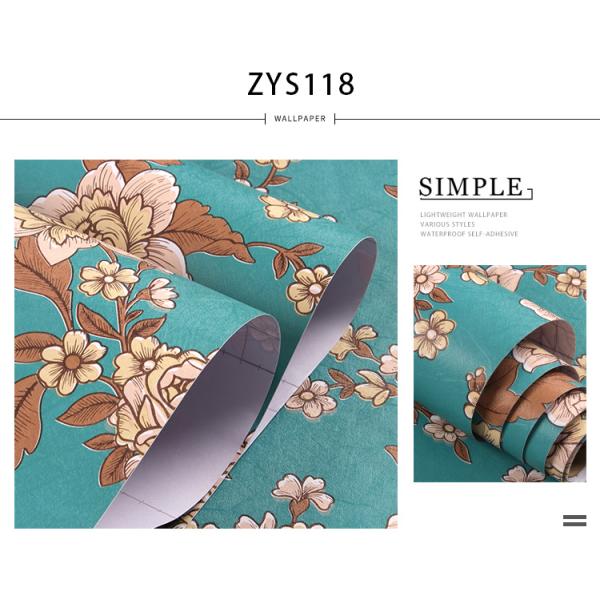 Floral 3D Brick PVC Self Adhesive Wallpaper Roll Heat Insulation