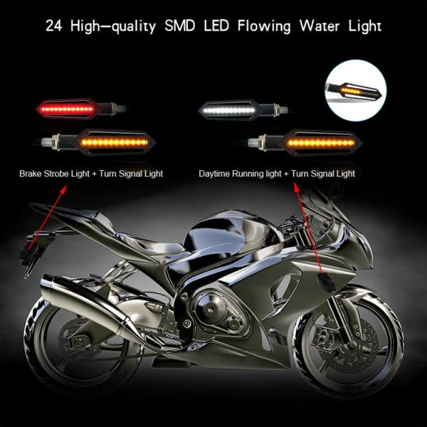 Custom Modified Two-Color Streamer Running Water Turn Signal LED Light for Motorcycle