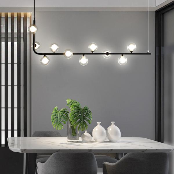 Nordic Chandelier Lighting For Kitchen Bar Table long chandelier French Design Black Gold Chandelier(WH-MI-216)