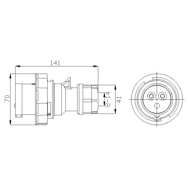 IP67 Connecteur industriel mâle femelle 220V 16A 3 broches à connecteur monophase à coque bleue pour électronique industrielle extérieure