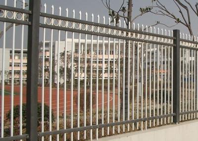 Powder Coated Zinc Steel Fence Three Beam For Industrial Park , 50*50mm Rail