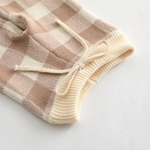 Custom LOGO Cotton baby sweaters sets newborn winter Clothes Sets Jacquard Chunky knitted Pant Long sleeve kids knit s