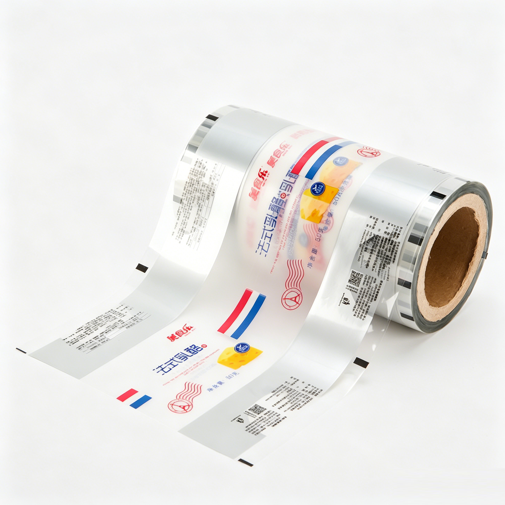 Glossy Transparent Food Grade Composite Packaging Roll Film | BOPP/CPP PET/PE Laminated Automatic Packing Roll Stock For Cheese Biscuit Candy OEM Custom Printed