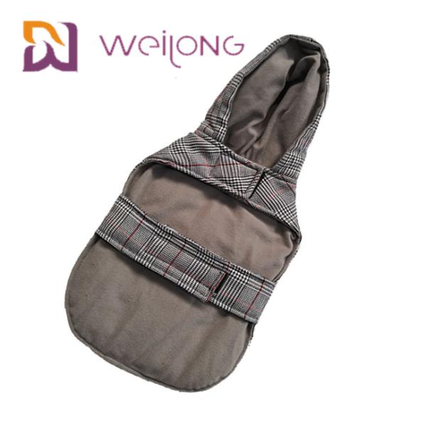 Houndstooth Brushed Tricot Custom Dog Hoodies Winter Keep Warm BSCI Puppy Hoodie