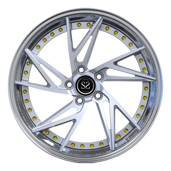 Silver Spoke 19inch 2 Piece Forged Wheels Discs Polished Lip For Volkswagen T5 Car Rims