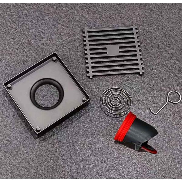 4 Inch Bathroom Floor Drain Stainless Steel With Matte Black Matte Grey Color