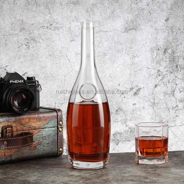Customized Custom Make Empty Glass Bottle Alcohol Bottle Wine with Cork 500ml 750ml