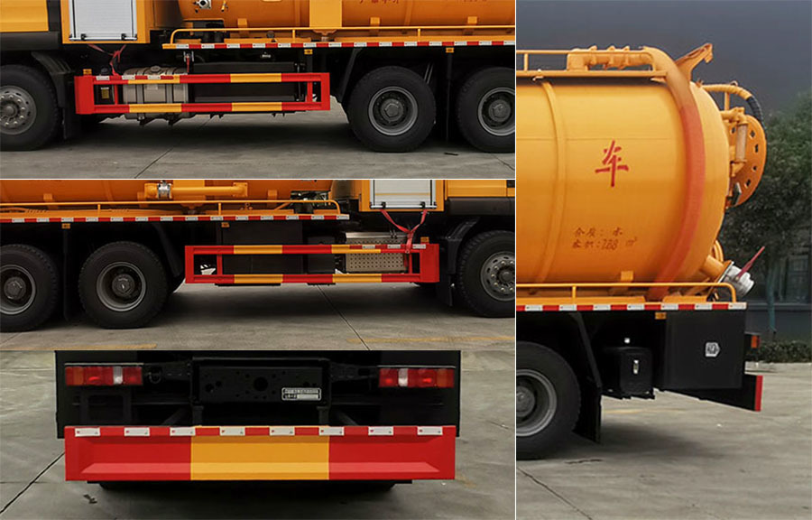 Custom 25 Ton Jetting Vacuum Combo Truck With Large Capacity Water & Sewage Storage Tanker
