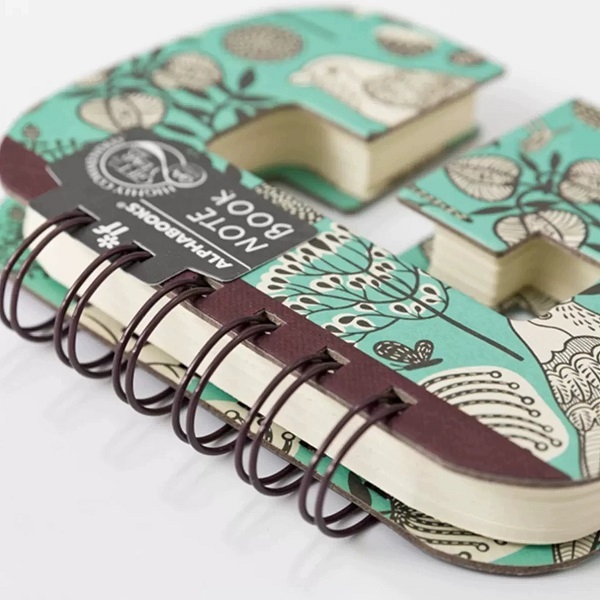 Alphabet Shaped Die-Cut Hardcover Notebook And Notepad For Creative Stationery