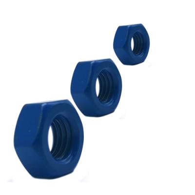 Ss304 / 316 Stainless Steel Heavy Hex Nut Zinc Plated Blue Telfon DIN933