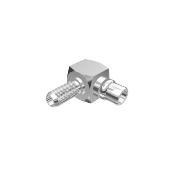 Male Right Angle MMCX RF Connector Copper Alloy Nickel Plating for Cable RG316