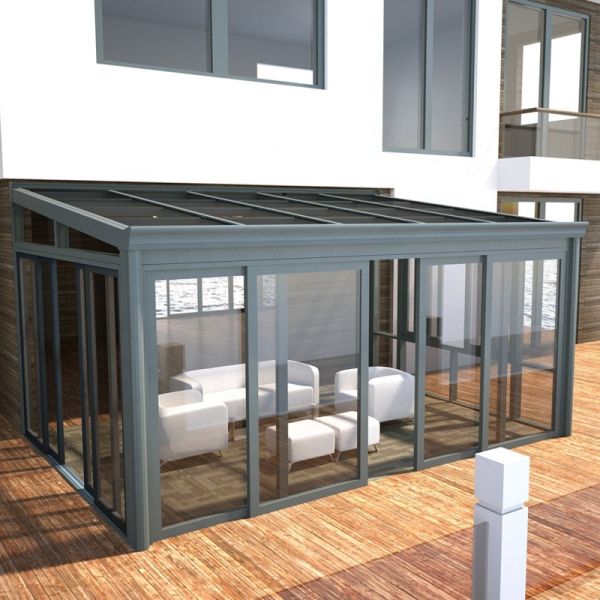 Customized Modern Glass Prefab Patio Aluminium Solarium Free Standing Sunroom for Four Seasons for Villa Residential Outdoor Use