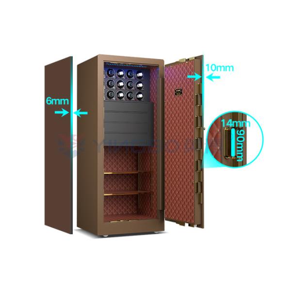 Solid Steel Brown Jewelry Safe Biometric Fingerprint Lock H1500mm Luxury Watch Safes