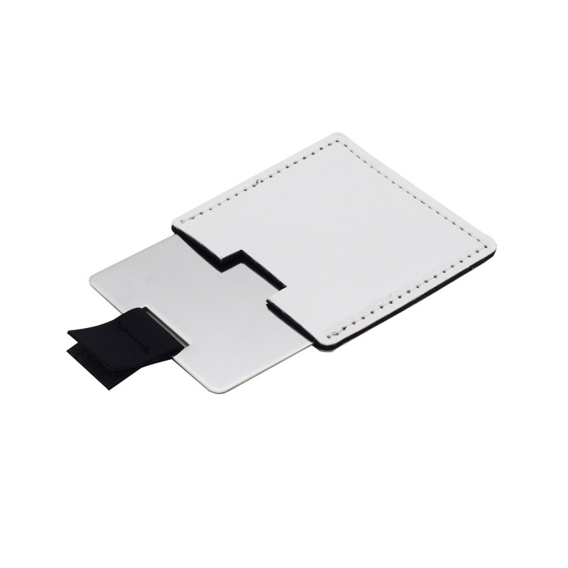 Double-Sides Printing Sublimation Blank PU Cover Stainless Steel Mirror Customized Makeup Mirror