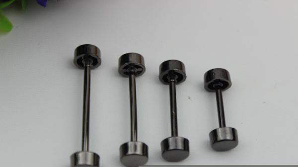 DIY bag accessories all kinds of size gunmetal color metal light gold dumbbell barbell rivet stud for bags