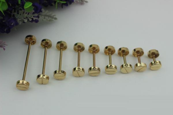 Custom metal accessories light gold various size handbag rivets and  bottom nails