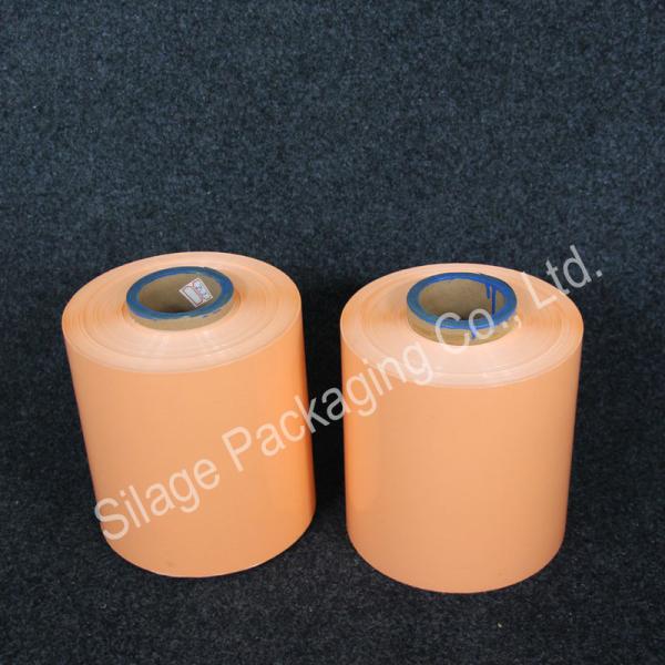 Orange colored Film,silage wrap film, 250mm*25mic*1800m,grass packing Film,LLDPE plastic film