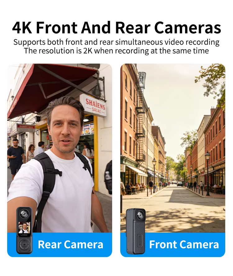 4K HD Smart Pocket Camera Infrared Night Vision Body Camera Clip Camcorder Audio Recording