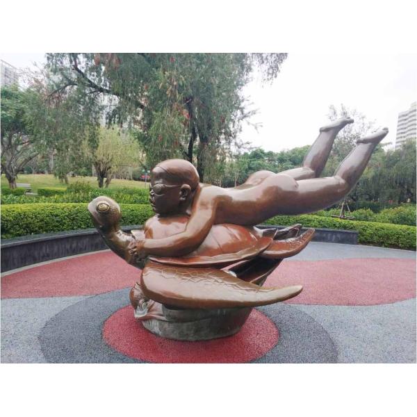 Creative Painted Bronze Figure Sculpture Customized Copper Art For Garden Ornaments