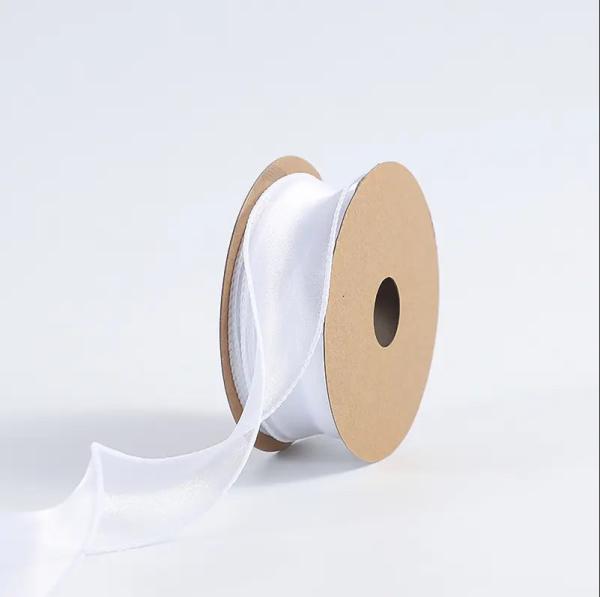 Organza Ribbon For Gift Wrap Flower Packaging Solid Color Fishtail Yarn Ribbon Satin
