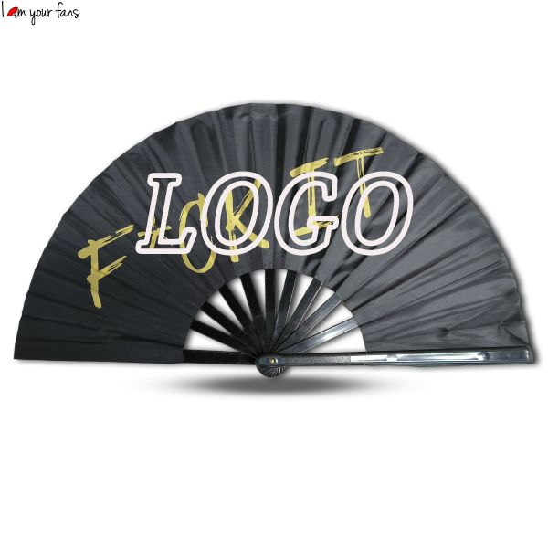 Hot Selling Personalized 33cm Large Clack Fan Rave Festival Fans Kungfu Hand Fans for Party, Dance