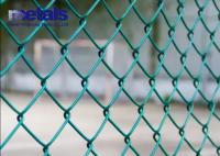 Cerco de alambre de seguridad de enlace de cadena revestido de plástico verde para jardín y parque cerco 60x60mm