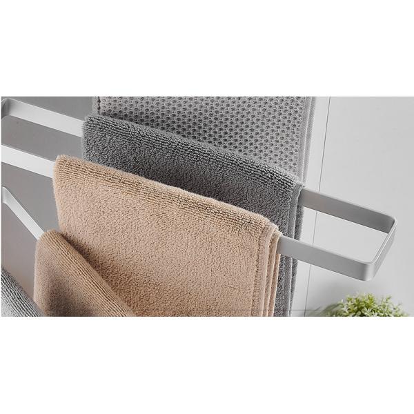 Aluminium Alloy 24cm Height Bathroom Towel Holder , 3 Tier Wall Mounted Towel Rack