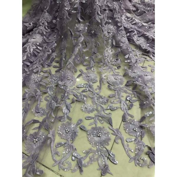 цветок 3Д вышил ткани шнурка Секин отбортованной Тюль для сетки платья свадьбы