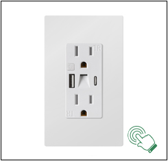 15A 125V GFCI Outlet with Self-Test and Dual USB Charging Ports for Residential Use