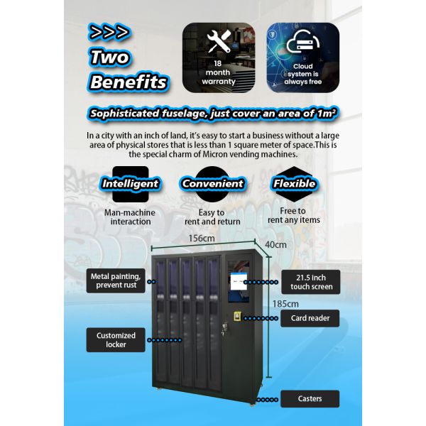 Smart Beach Umbrella Rental Vending Machine with Card Reader for Resorts & Beachfront Venues