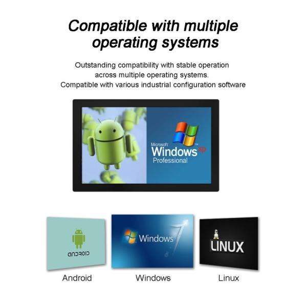 PC industriel tout-en-un RS232 industriel de 21,5 pouces IP65 étanche à l'eau I3 I5 J1900 CPU extérieur à haute luminosité