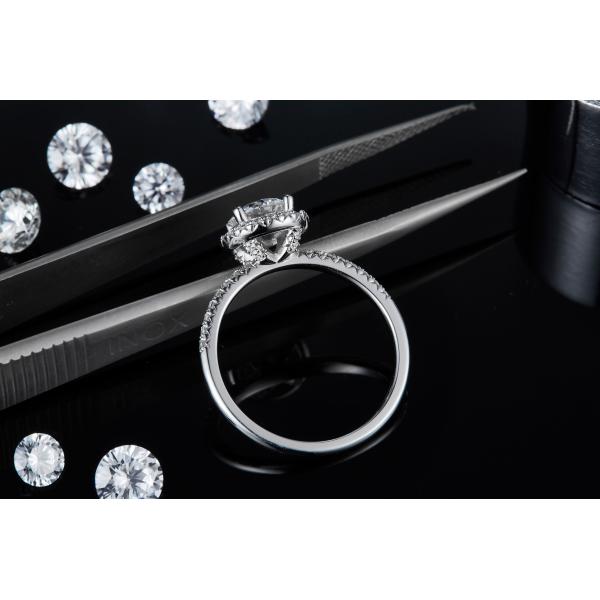 925 стерлинговых серебряных обручальных колец Moissanite диаманта ювелирных изделий вокруг форменного кольца диапазона лакомства