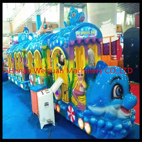 hot sale fiberglass  musical sea world Track Train Rides for Kids