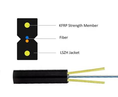 FTTH GJXFH G657A LSZH Fiber Optic Cable OM1 OM2 OM3 OM4