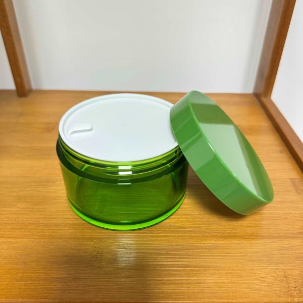 Cosmetic pet injection thick wall Cream bottle 200ml transparent green from stock